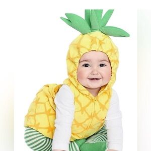 Carter's Yellow Pineapple Hooded Costume with Green Leaf Top